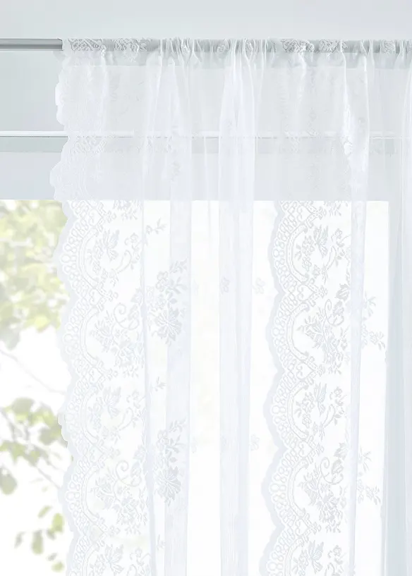 Jacquard Gardine (1er Pack) in weiß - bonprix