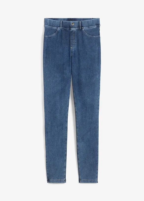 Leggings in Jeansoptik in blau von vorne - bonprix