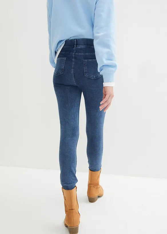 Leggings in Jeansoptik in blau von hinten - bonprix