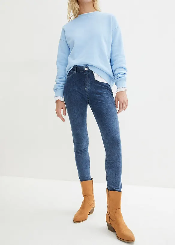 Leggings in Jeansoptik in blau von vorne - bonprix