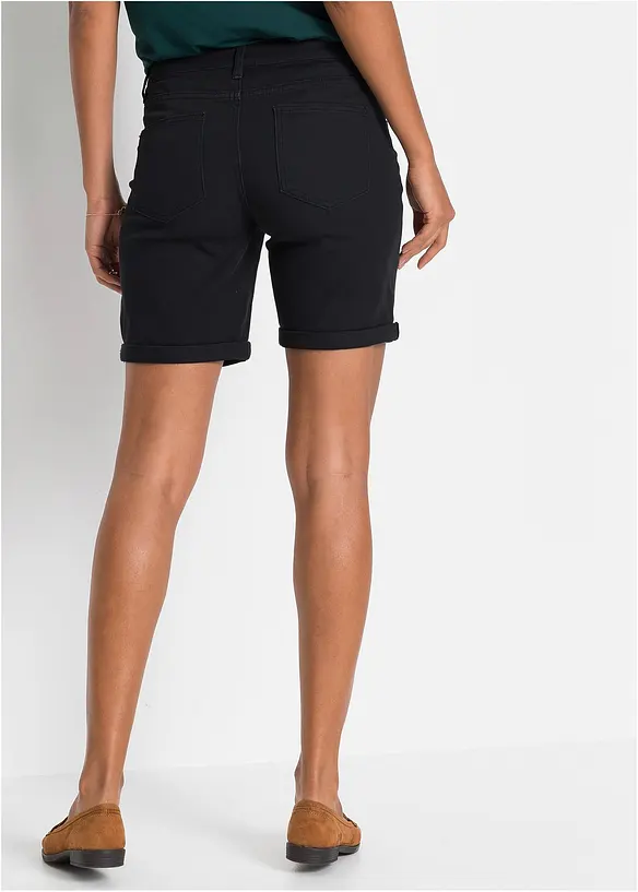 Bermuda aus elastischem Baumwoll-Mix in schwarz von hinten - bonprix Bermuda aus elastischem Baumwoll-Mix in schwarz von hinten - bonprix