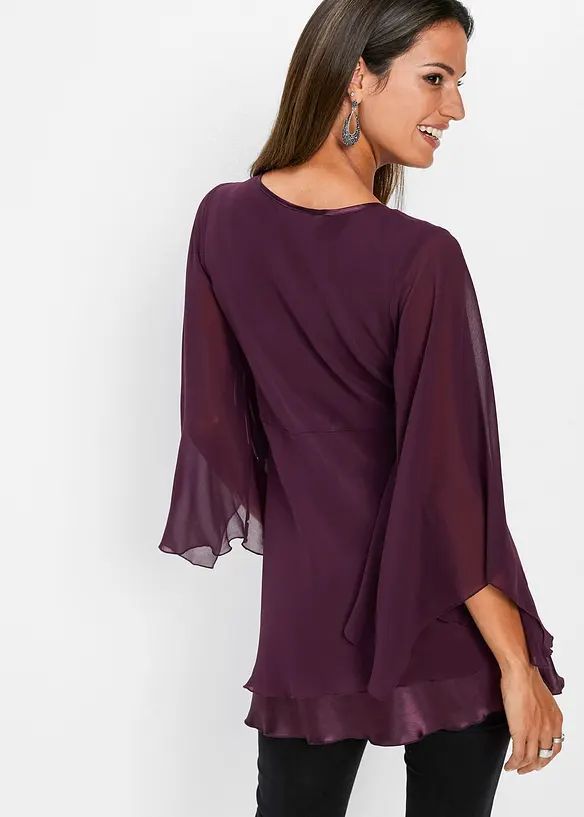 Tunikabluse in lila von hinten (im Anschnitt) - bonprix