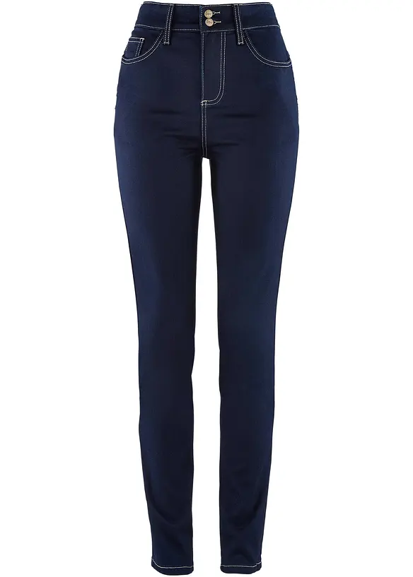 Slim Jeans High Waist, classic in blau von vorne - bonprix