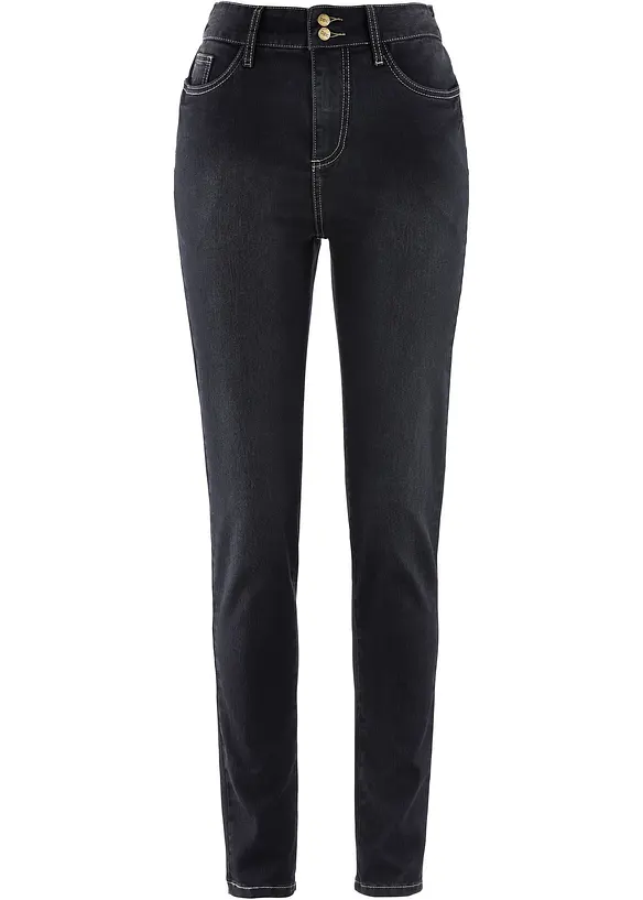 Slim Jeans High Waist, classic in schwarz von vorne - bonprix