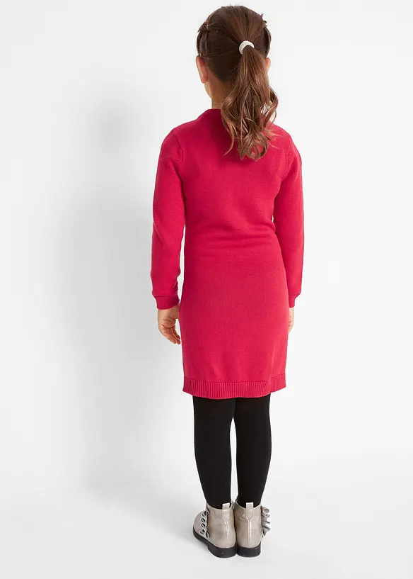 Strickkleid mit Tasche (2-tlg.Set) in rot von hinten (Totalaufnahme) - bonprix