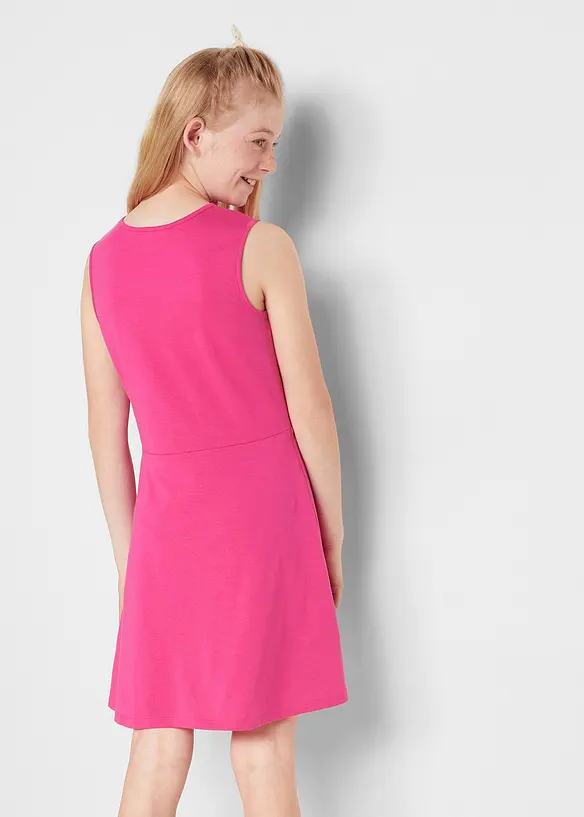 Jerseykleid aus reiner Bio-Baumwolle (3er Pack) in grün von hinten (Totalaufnahme) - bonprix