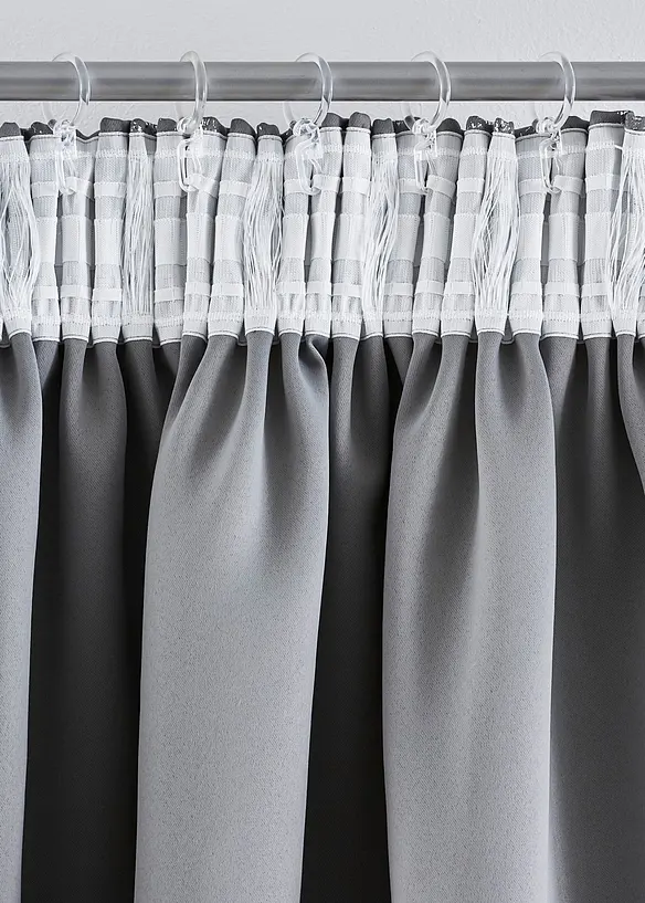 Abdunkelnder Vorhang mit Glanz Druck (1er Pack) in grau - bonprix