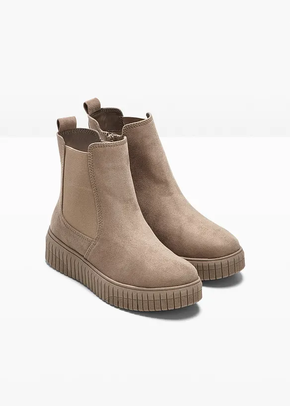 Jana Komfort-Chelsea-Boots in bequemer Weite in braun - Jana