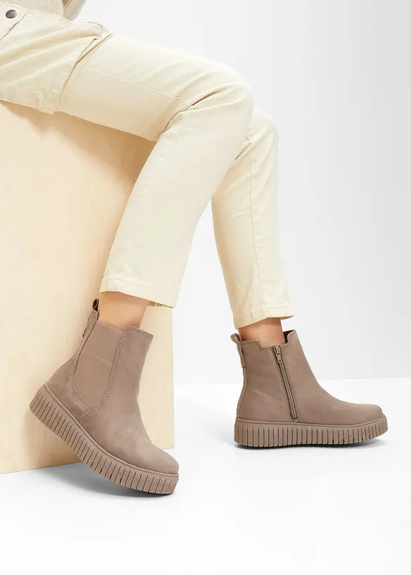 Jana Komfort-Chelsea-Boots in bequemer Weite in braun - Jana