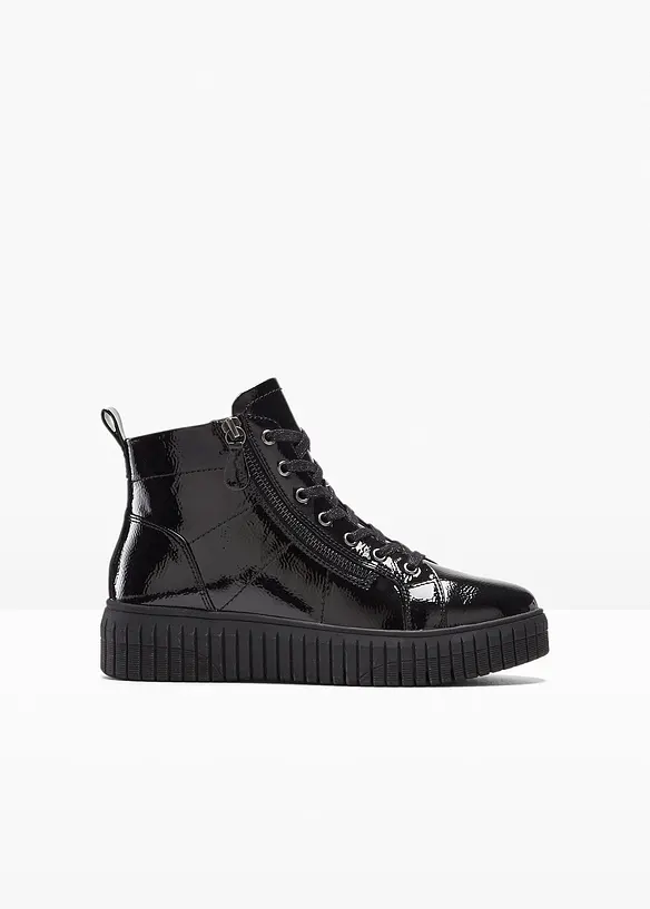 Jana Komfort-Schnürboots in bequemer Weite in schwarz von vorne - Jana Jana Komfort-Schnürboots in bequemer Weite in schwarz von vorne - Jana