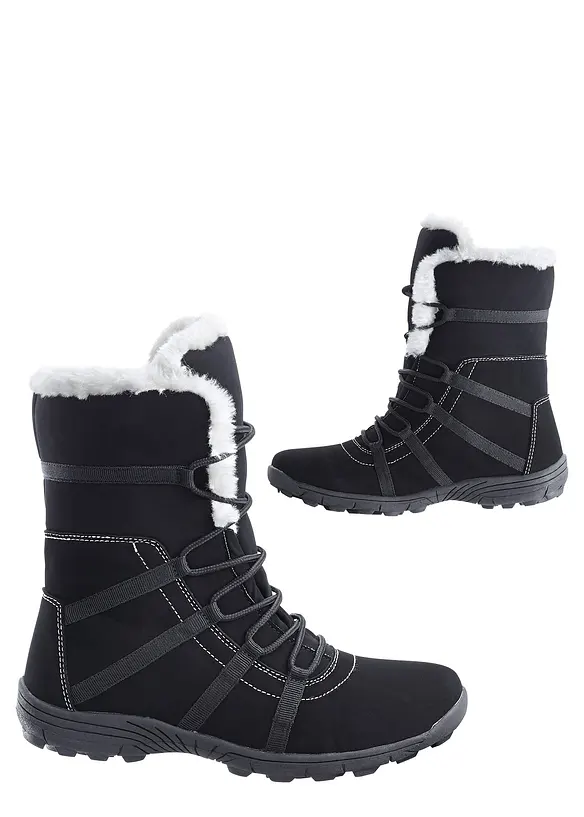 Gefütterte Schnürboots mit Tex-Membran in schwarz - bonprix