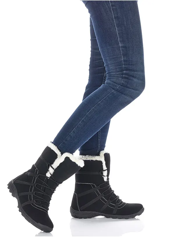 Gefütterte Schnürboots mit Tex-Membran in schwarz - bonprix