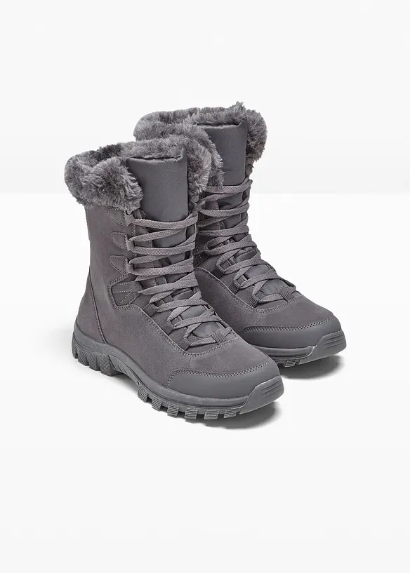 Gefütterte Schnürboots mit Tex-Membran in grau - bonprix