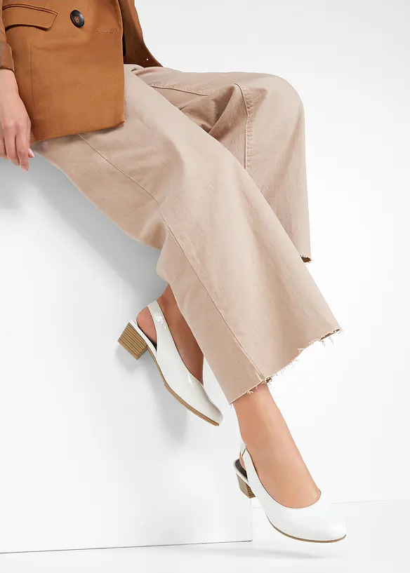 Jana Komfort-Slingpumps in bequemer Weite in weiß - Jana
