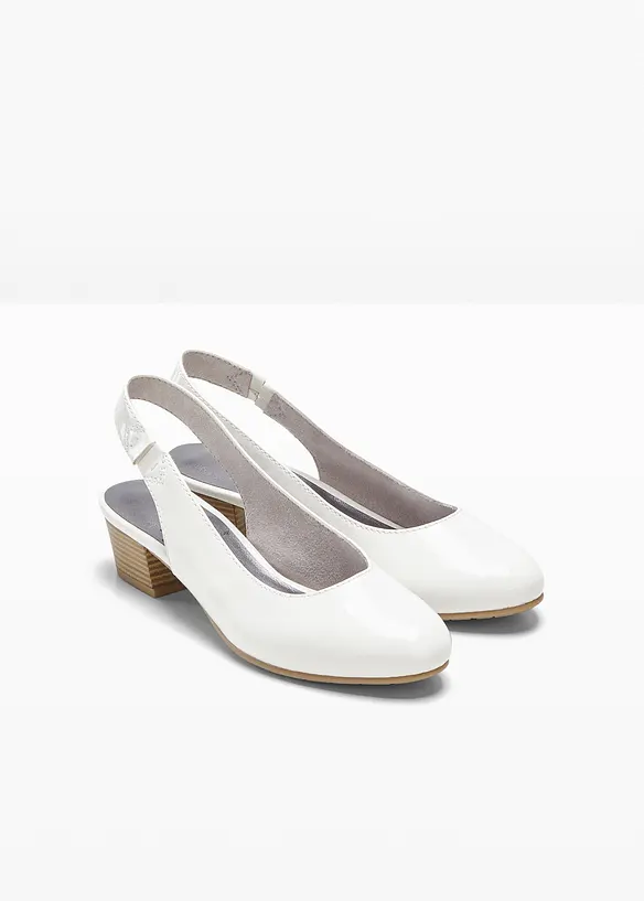 Jana Komfort-Slingpumps in bequemer Weite in weiß - Jana