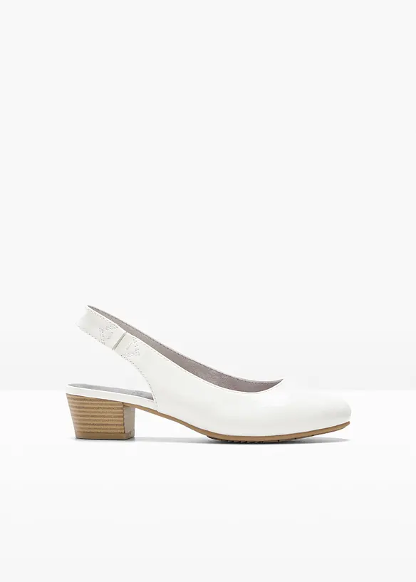 Jana Komfort-Slingpumps in bequemer Weite in weiß von vorne - Jana