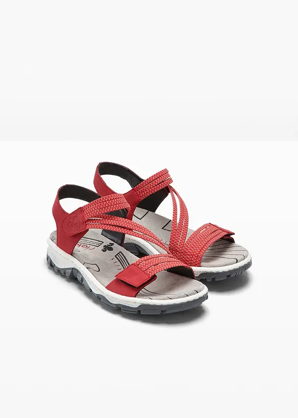 Rieker Komfort-Trekkingsandalen mit elastischen Riemen in rot - Rieker