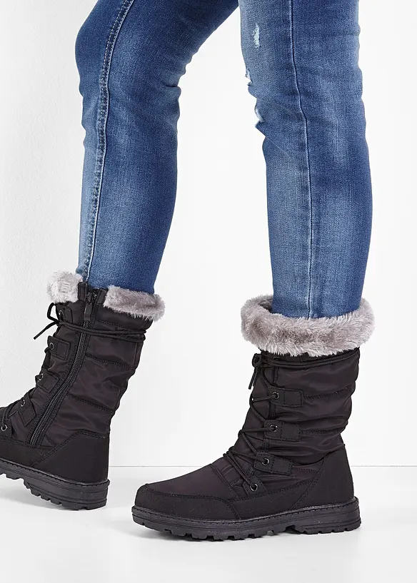 Schnürstiefel in schwarz - bonprix