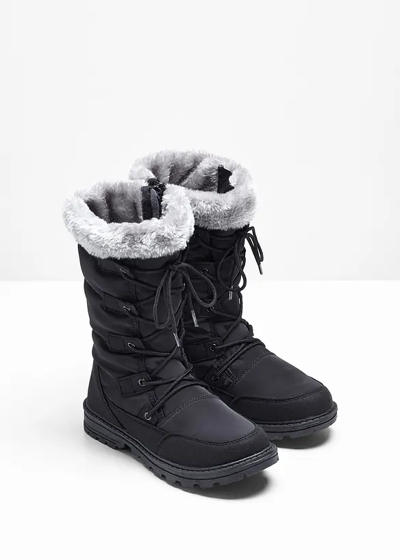 Schnürstiefel in schwarz - bonprix