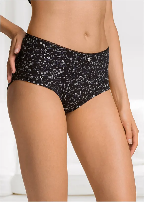 Maxipanty (4er Pack) in schwarz von vorne - bonprix