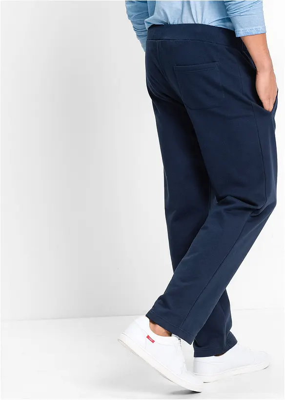 Jogginghose aus reiner Bio-Baumwolle in blau von hinten - bonprix