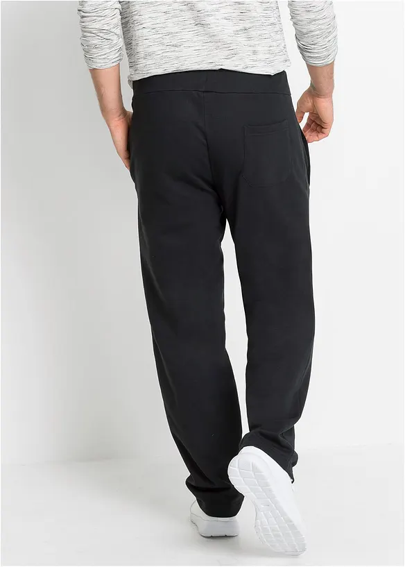 Jogginghose aus reiner Bio-Baumwolle in schwarz von hinten - bonprix