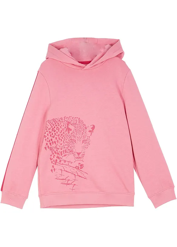 Hoodie aus reiner Bio-Baumwolle in pink von vorne - bonprix