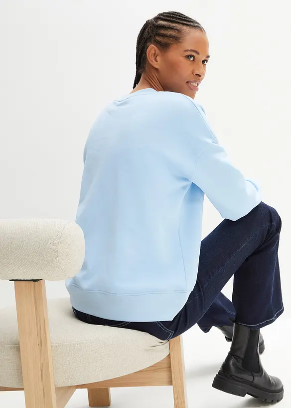 Oversize-Sweatshirt aus reiner Baumwolle in blau von hinten (im Anschnitt) - bonprix Oversize-Sweatshirt aus reiner Baumwolle in blau von hinten (im Anschnitt) - bonprix