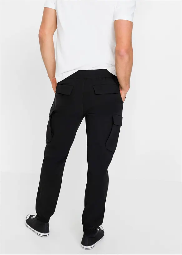 Regular Fit Stretch-Schlupfhose, Straight in schwarz von hinten - bonprix