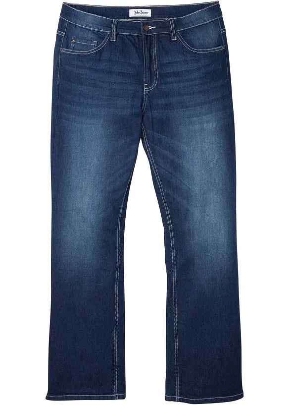 Regular Fit Stretch-Jeans, Bootcut in blau von vorne - bonprix