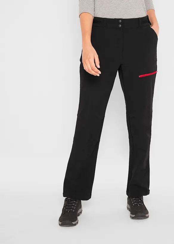 Stretch-Softshell-Hose mit Taschen, wasserabweisend in schwarz von vorne - bonprix