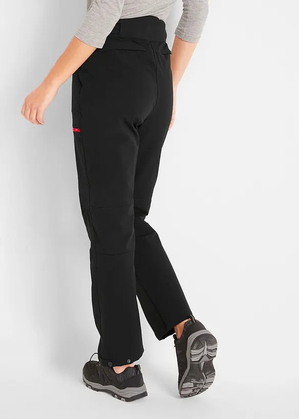 Stretch-Softshell-Hose mit Taschen, wasserabweisend in schwarz von hinten - bonprix