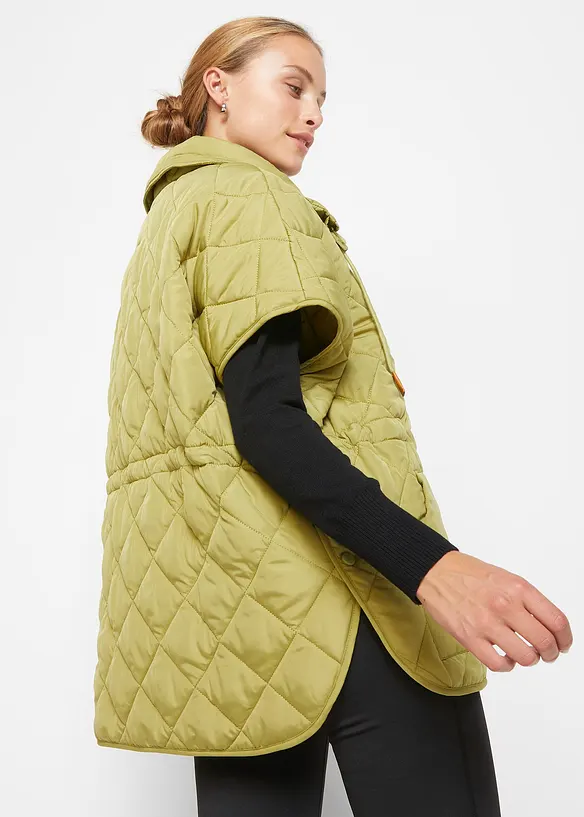 Oversize Funktions-Steppweste, wasserabweisend in grün von hinten (im Anschnitt) - bonprix