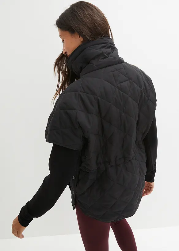 Oversize Funktions-Steppweste, wasserabweisend in schwarz von hinten (im Anschnitt) - bonprix