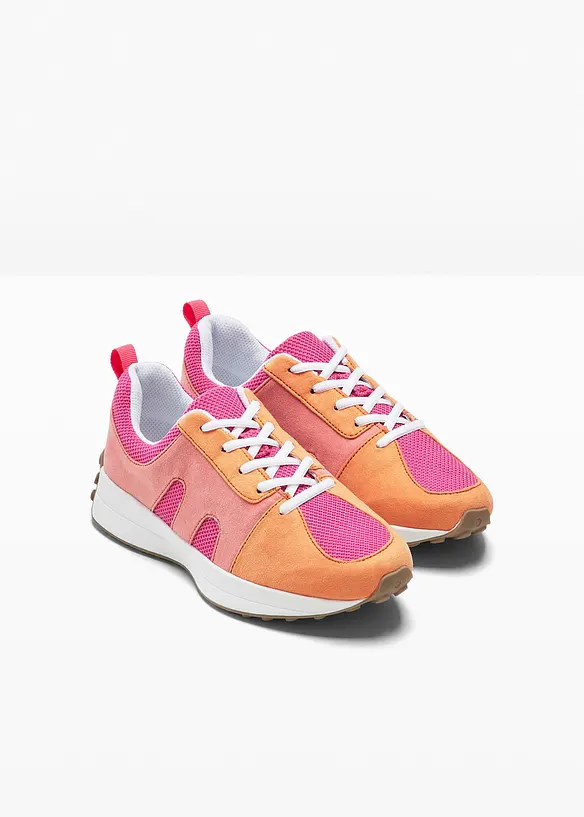 Sneaker mit Mesh-Einsatz in pink - bonprix