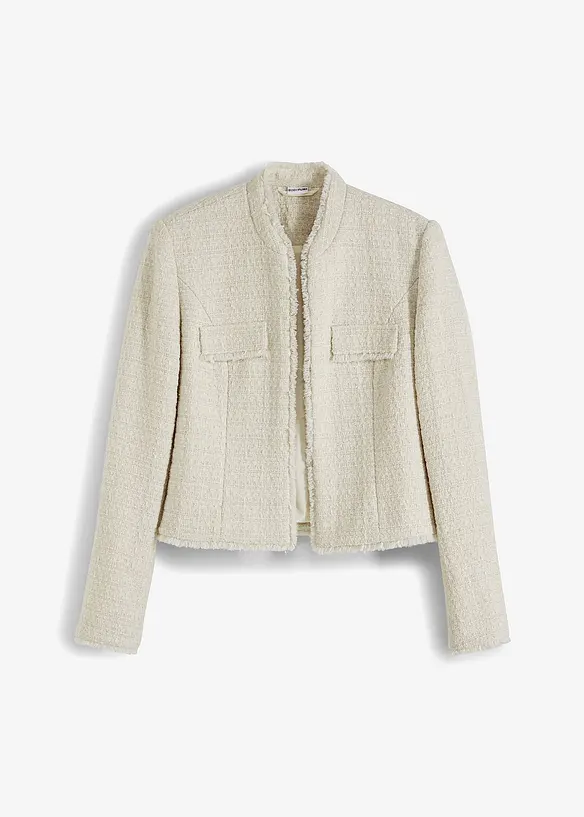 Blazer in beige von vorne - bonprix