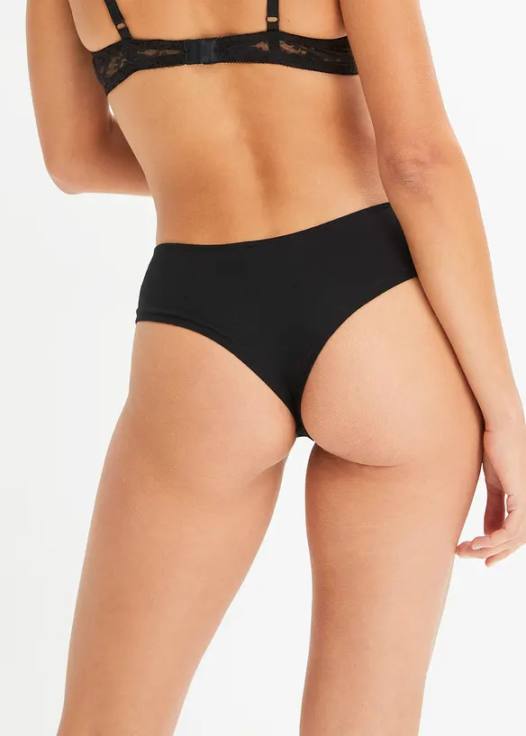 Brazilslip (4er Pack) in schwarz von hinten - bonprix