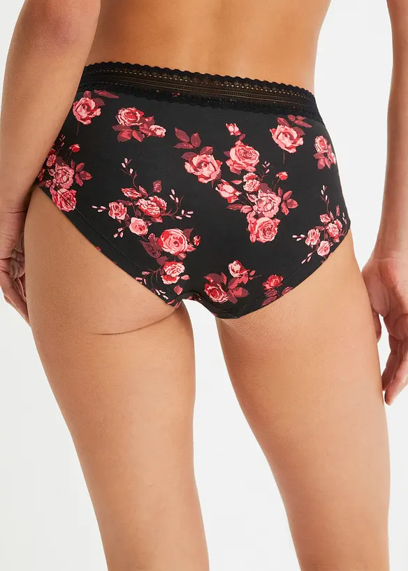 Maxipanty mit Bio-Baumwolle (4er Pack) in schwarz von hinten - bonprix