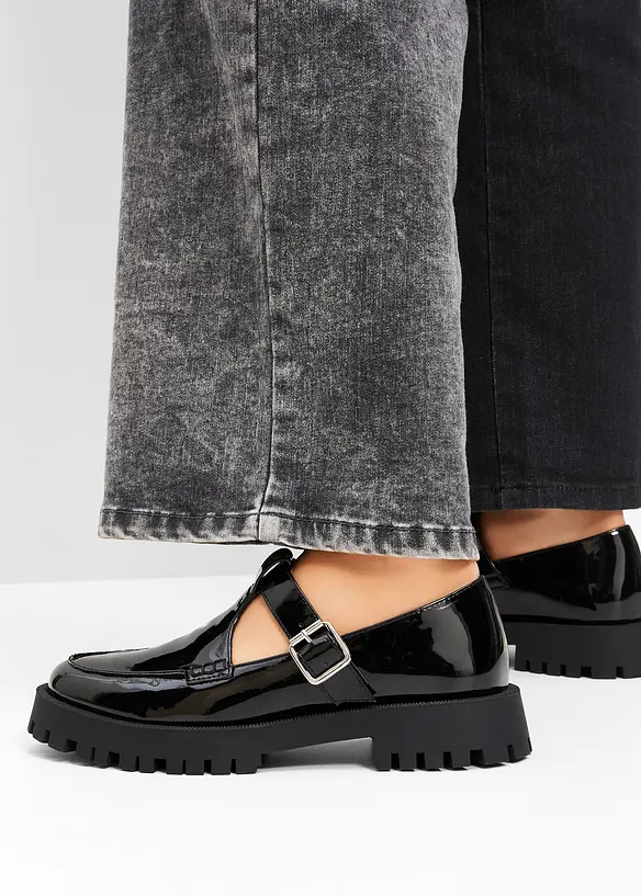 Chunky Loafer mit Cut-Outs in schwarz - bonprix