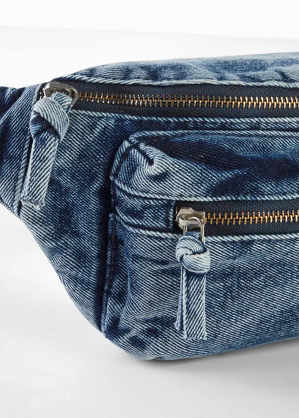 Bauchtasche aus Denim in blau von hinten - bonprix
