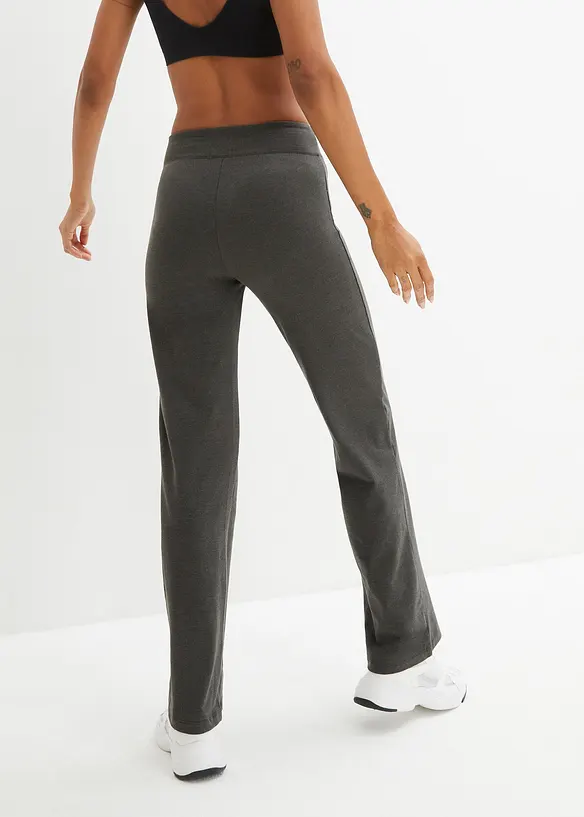 Baumwoll-Sporthose, Bootcut (2er Pack) in grau von hinten - bonprix