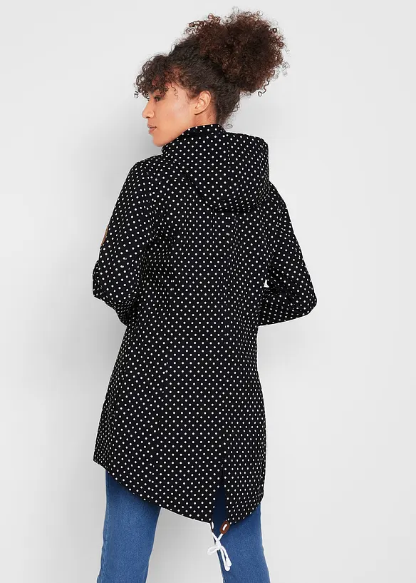 Leichte, wasserabweisende Softshell-Langjacke in schwarz von hinten (im Anschnitt) - bonprix