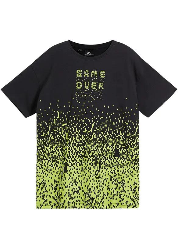 Jungen T-Shirt aus Bio-Baumwolle in schwarz von vorne - bonprix