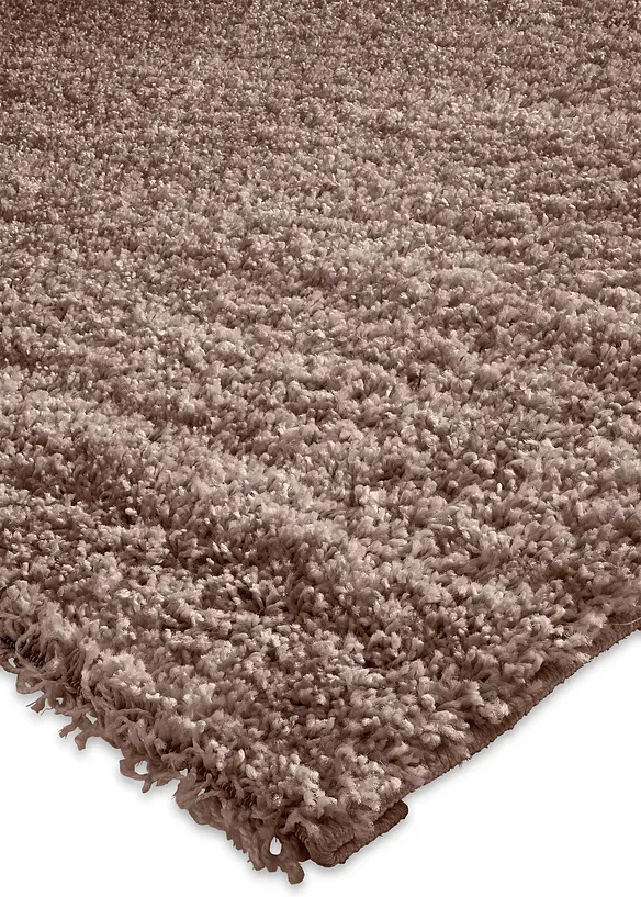 Hochflor Teppich in braun Detailaufnahme vom Material - bonprix