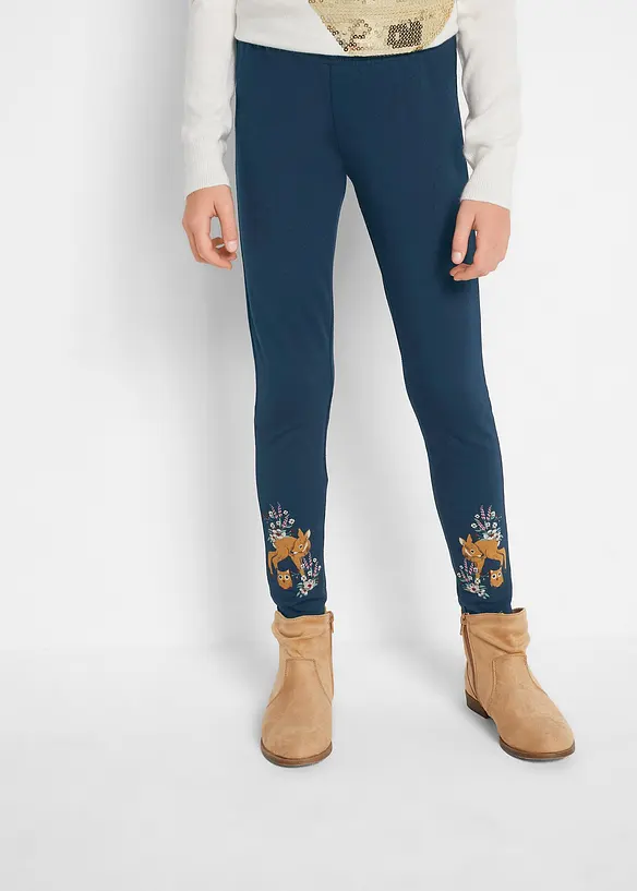 Thermo-Leggings in blau von vorne - bonprix