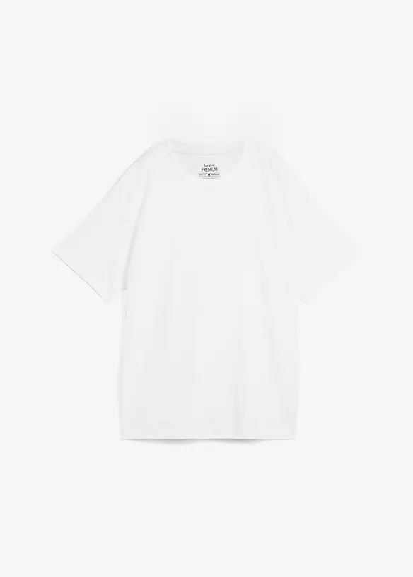 Oversize-Shirt aus reiner schwerer Bio-Baumwolle in weiß von vorne - bonprix Oversize-Shirt aus reiner schwerer Bio-Baumwolle in weiß von vorne - bonprix