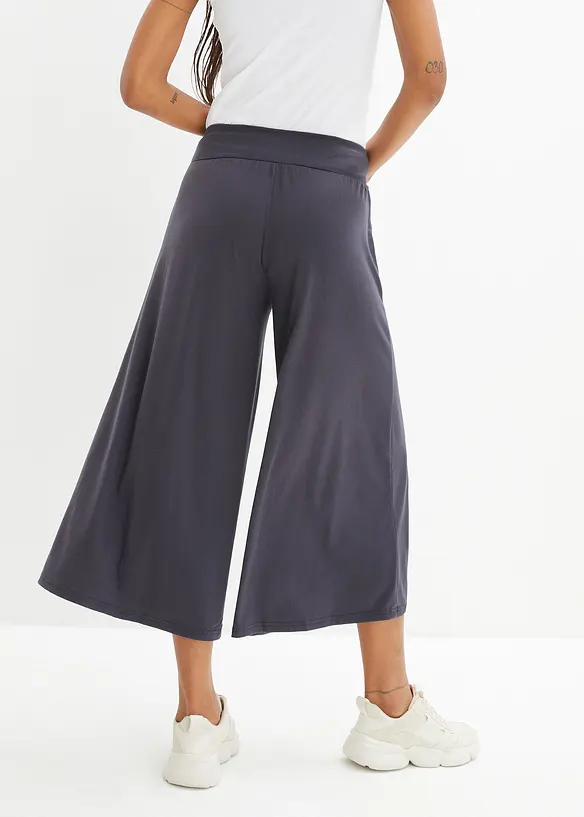 Loungewear Culotte mit weitem Bein in blau von hinten - bonprix