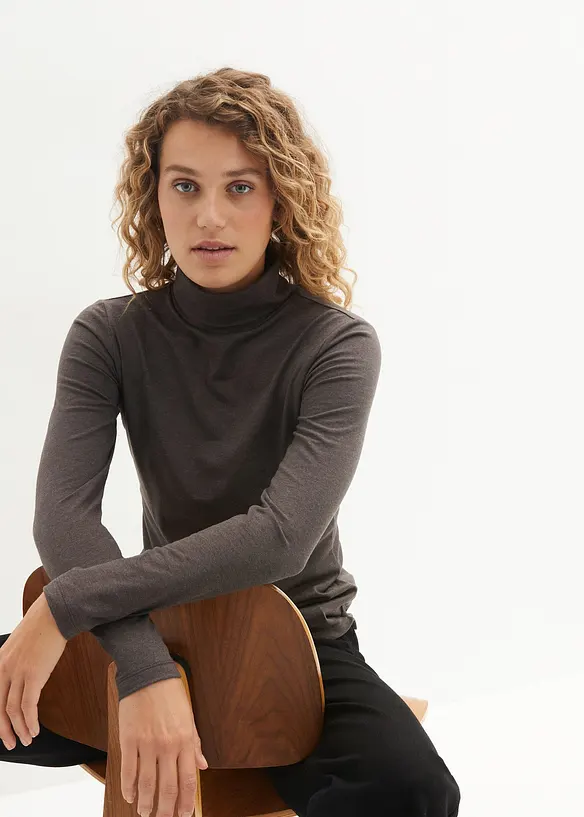 Langarmshirt (2er Pack) in schwarz von vorne (im Anschnitt) - bonprix Langarmshirt (2er Pack) in schwarz von vorne (im Anschnitt) - bonprix