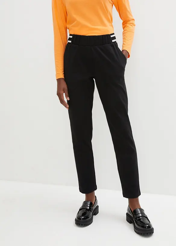 Hose aus reiner Bio-Baumwolle in schwarz von vorne - bonprix Hose aus reiner Bio-Baumwolle in schwarz von vorne - bonprix