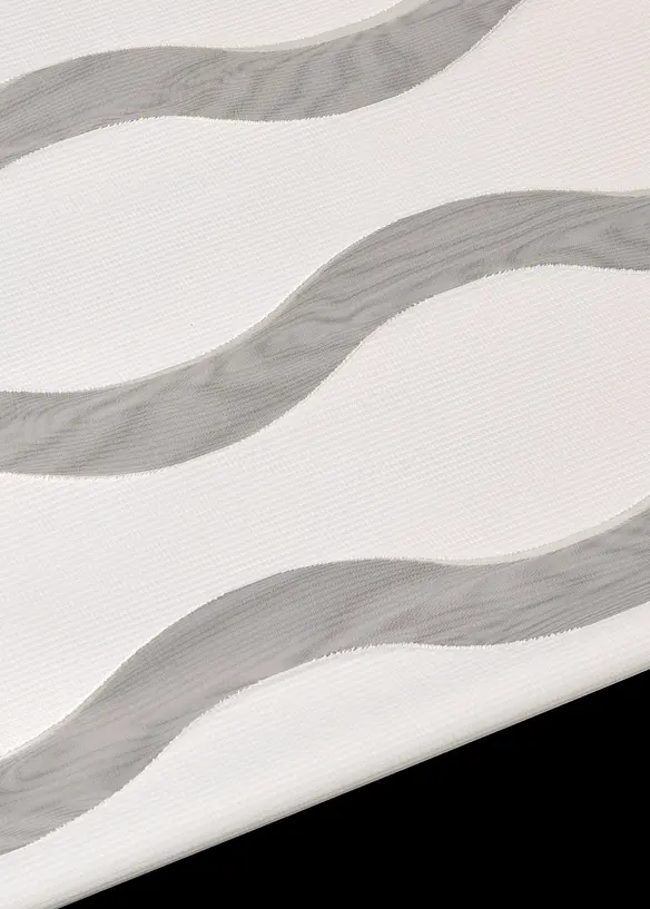 Doppelrollo mit Wellen in weiß Detailaufnahme vom Material - bonprix